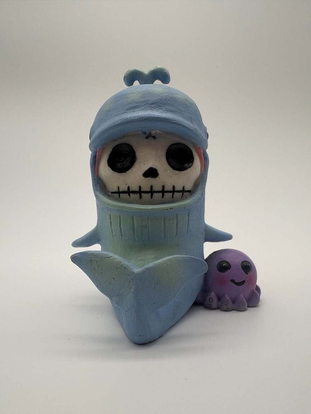 Summit Collection Furrybones Elefun Elephant Figurine Blue Skeleton